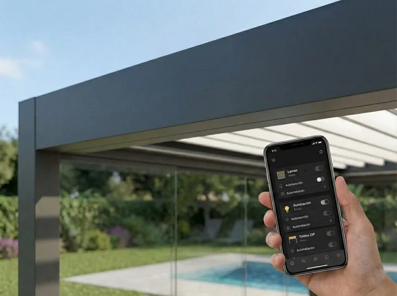 Control de la pérgola desde la app del móvil